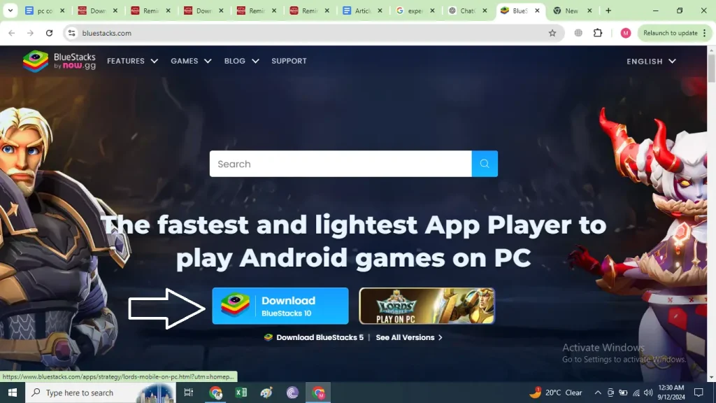 How bluestack emulator download from google chrome