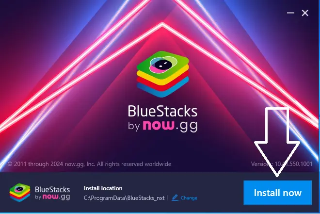 how blue stack will install